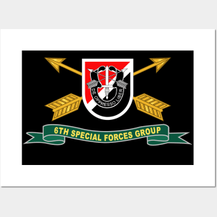 6th Special Forces Group - Flash w Br - Ribbon X 300 Posters and Art